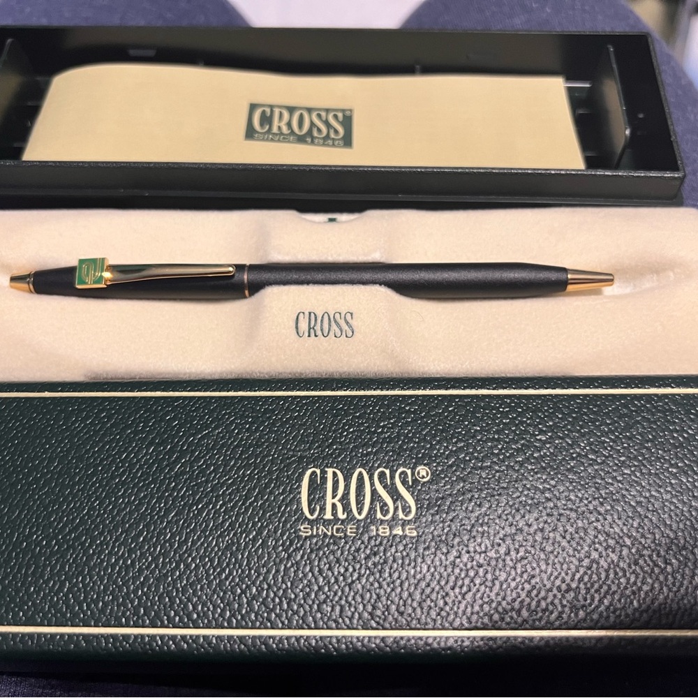Cross Classic Century Refillable Pen Medium Point, Black Ink, Black & Gold